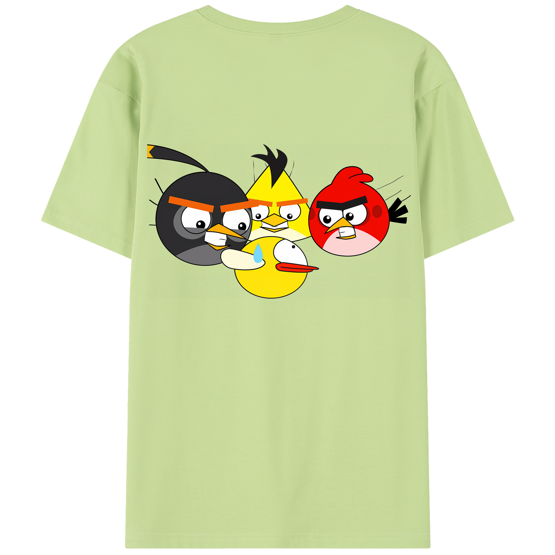（画像用） Angry Birds アングリーバード 綿100％半袖Tシャツ（背面プリント）